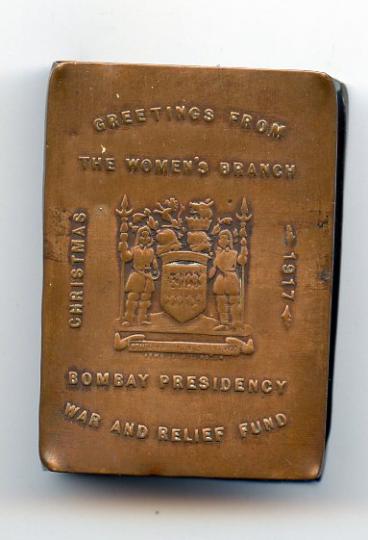 Matchbox case Greetings from the womans branch Bombay Presidency Christmas 1917
