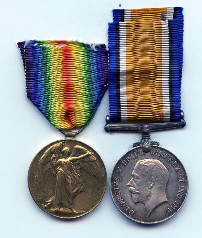 British War & Victory Medals Pair to Pte Frank Roskell Army Service Corps