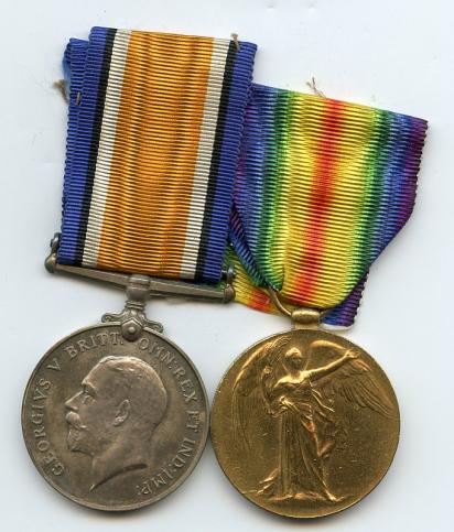 British War & Victory Medals Pair to Pte Frank Matthews Worcester Regt