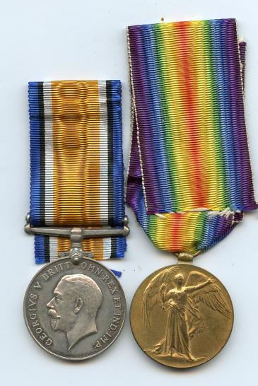 British War & Victory Medals Pair to Pte Arthur C Wright West Riding Regiment