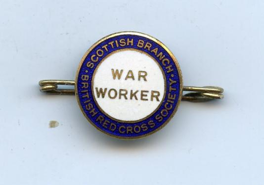 Scottish Branch British Red Cross War Worker Badge