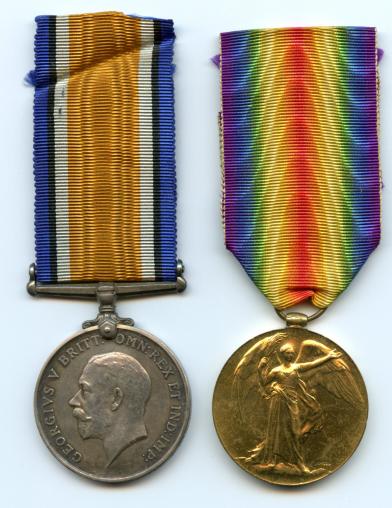 British War & Victory Medals Pair to Pte Slater Popplewell West Riding Regt