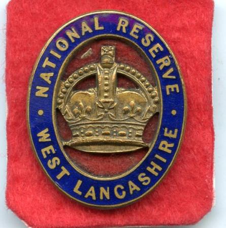 National Reserve West Lancashire Lapel Badge