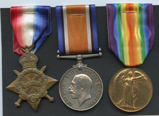 1914-15 Trio World War One Medals To Pte William Normand Royal Scots Fusiliers