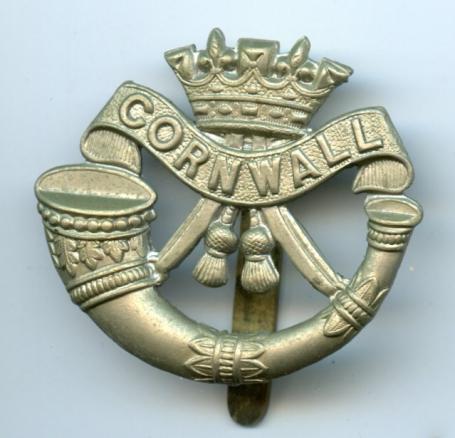 The  Duke of Cornwall Light Infantry  Regiment WW1 Cap Badge