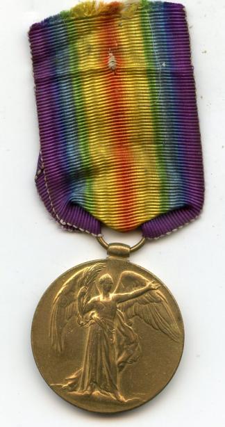 Victory Medal To Cpl Frank L Oliver. Monmouth Regiment