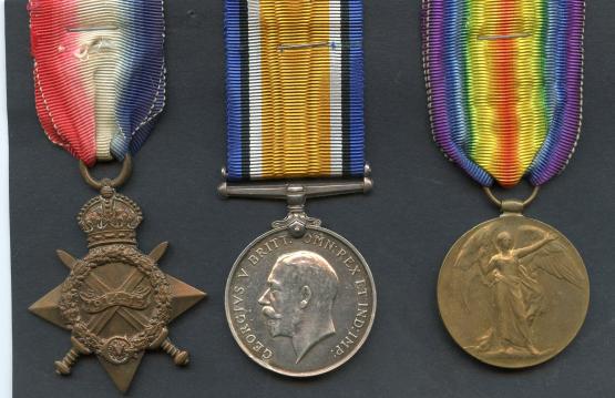 1914-15 Trio World War One Medals To Pte Harry Shailer Jackson . 11th Bn Scottish Rifles