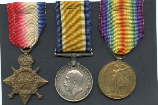 1914-15 Trio World War One Medals To Pte Robert Anderson. 11th Bn Royal Scots