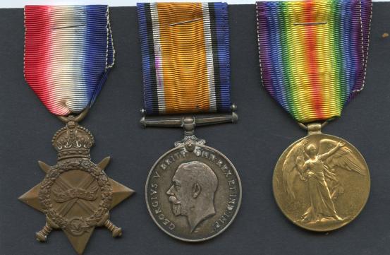 1914-15 Trio World War One Medals To Pte William T Carter. 1st Garrison Bn, Royal Scots