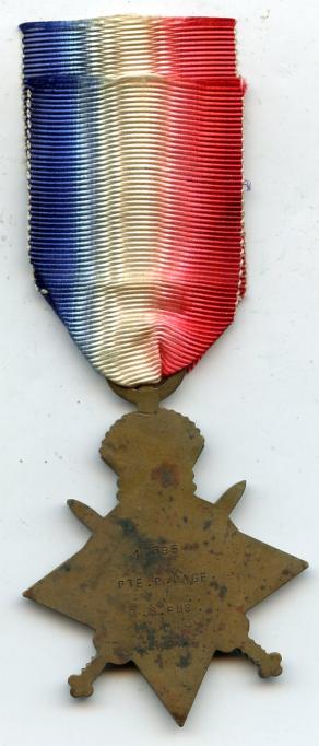 1914 Mons Star Medal To Pte Patrick Page. Royal Scots Fusiliers