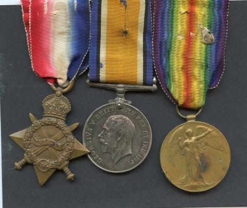 1914-15 Trio World War One Medals To  Pte Edwin Hodgetts. Coldstream Guards
