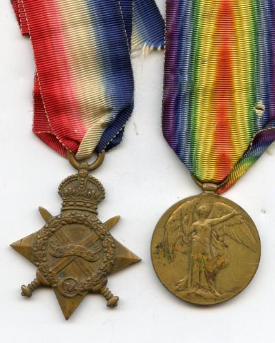 1914-15 Star & Victory Medal To Gunner Peter Aitken, Royal Field Artillery