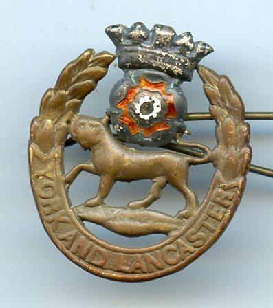 York and Lancaster Regiment Officers  Cap Badge