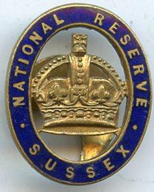 WW1 National Reserve Sussex  Home Front Service Badge