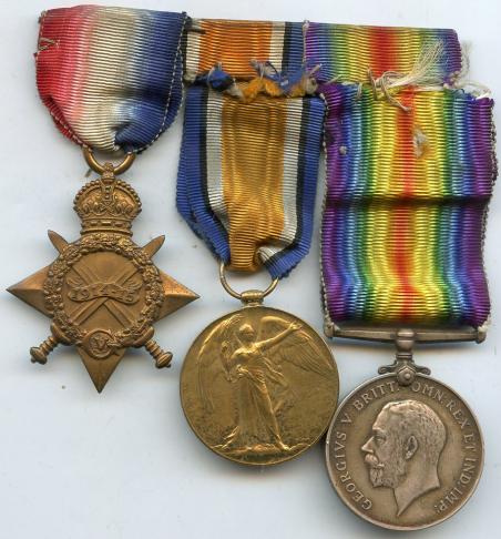 1914-15 Trio World War One Medals To Pte Frederick Johnson. Royal Fusiliers