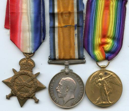 1914-15 Trio World War One Medals To Pte-A/Sjt Leonard Walker, 5/6th Bn Royal Scots