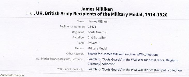 Edinburgh School Board Broughton School Prize To James Milliken who won the Military Medal with The Scots Guards In WW1