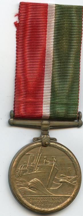 Mercantile Marine War Medal 1914-18 To Albert Ogden