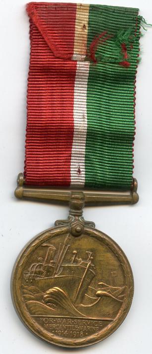 Mercantile Marine War Medal 1914-18 To Tom George Gravell