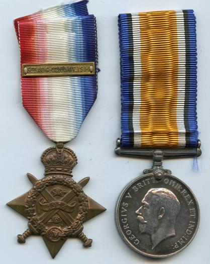 1914 Mons Star & Britsh War Medal To Pte Charles Asbury ( Ashbury) Middlesex Regiment