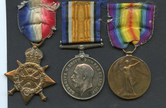 1914 Mons  Trio World War One Medals To Driver Robert L Brown, Army Service Corps & Lancashire Fusiliers