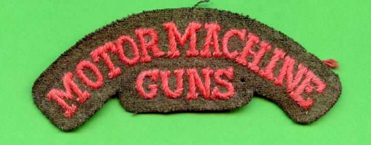 Rare Pair of WW1 Cloth Motor Machine Gun Service Shoulder Title Badges