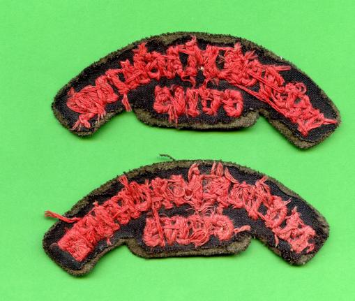 Rare Pair of WW1 Cloth Motor Machine Gun Service Shoulder Title Badges