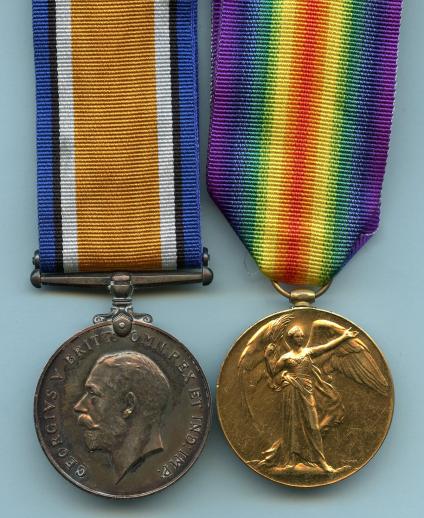WW1 British War & Victory Medals Pair 2nd Lieut James Myles, Royal Artillery