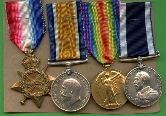1914-15 Trio & Navy Long Service Medal To Leading Seaman Ernest Aldred, HMS Dido
