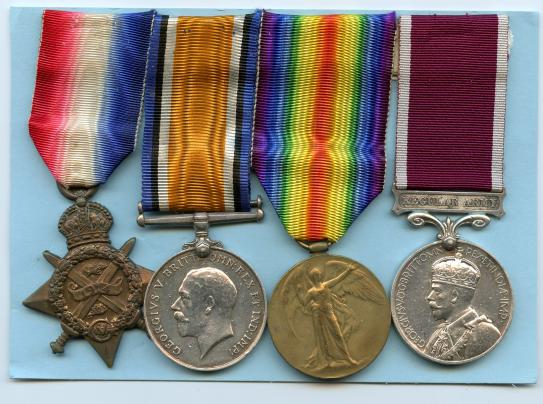 1914 Star Trio & Army Long Service & Good Conduct Medal To Driver Charles King, 1st Signal Company Royal Engineers