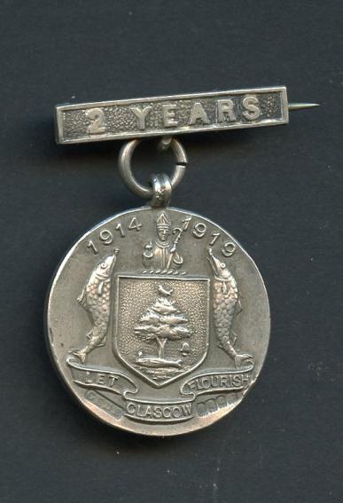 WW1 Glasgow Special Constable Tribute Medal 1914-19 To William D Lang