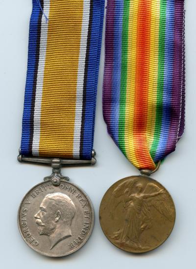 WW1 British War & Victory Medals Pair to  Gunner William Benoke, Royal Artillery