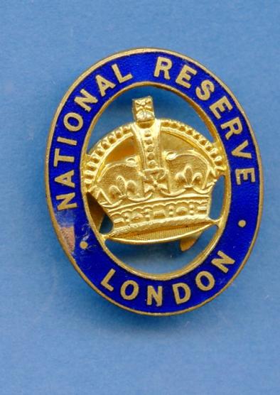 WW1 National Reserve London Badge War Service Badge