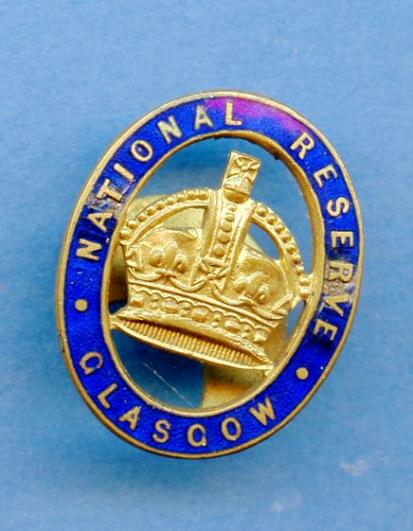 WW1 National Reserve Glasgow War Service Badge