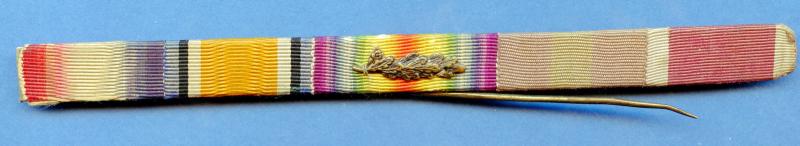 WW1 Medal Ribbon Bar With M.I.D. Oak Leaf