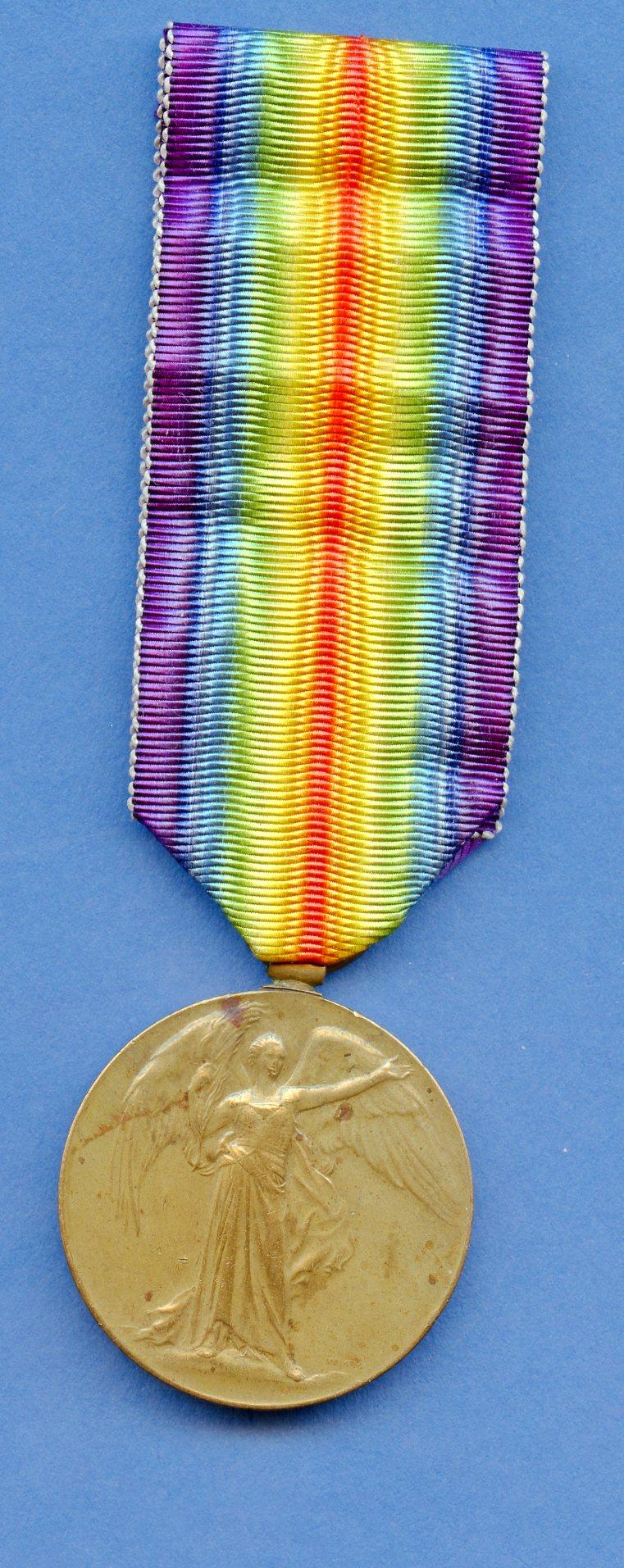 Victory Medal 1914-1919 To Pte William Thomas Pudney, The Queen's Regiment