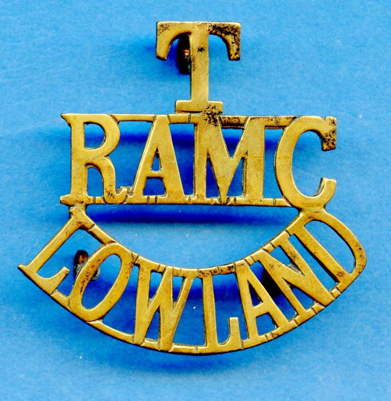 WW1 Royal Army Medical Corps Territorials Lowland (T/R.A.M.C./Lowland) Shoulder Title Badge