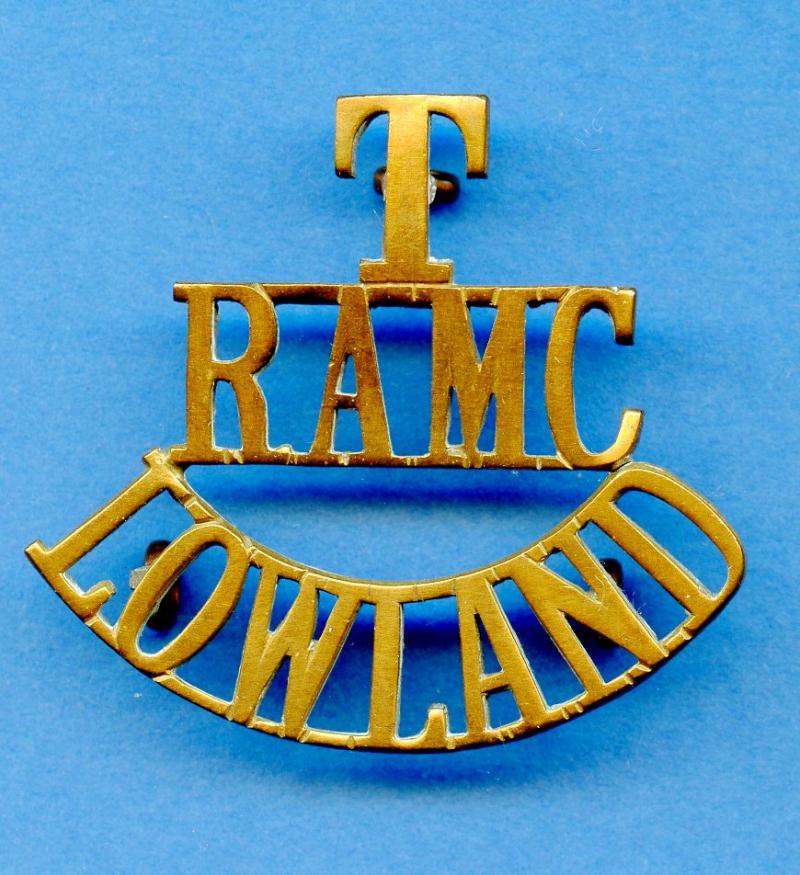 WW1 Royal Army Medical Corps Territorials Lowland (T/R.A.M.C./Lowland) Shoulder Title Badge