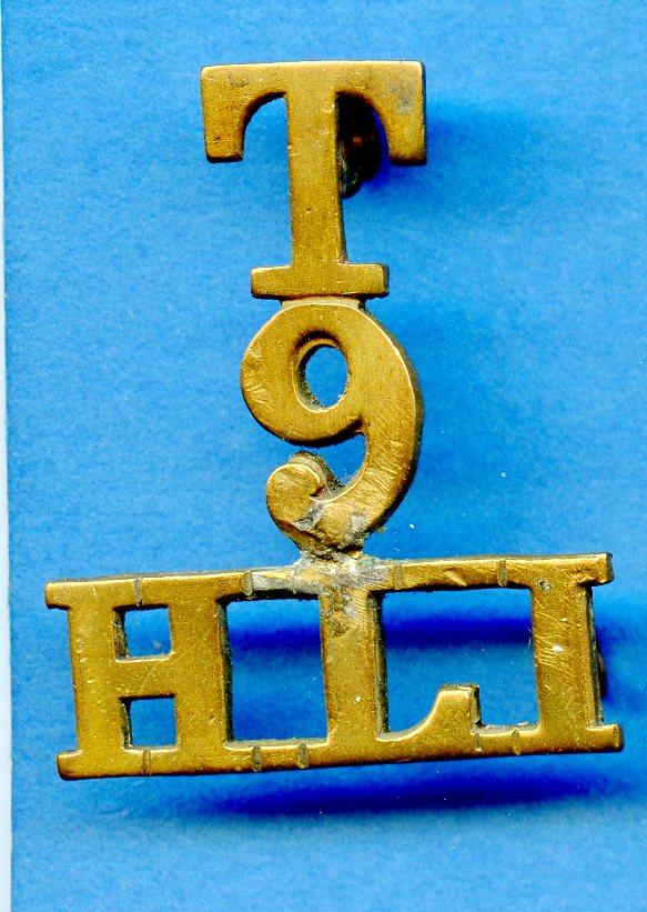 WW1 T/9/HLI  9th Battalion Highland Light Infantry Glasgow Highlanders Shoulder Title Badge