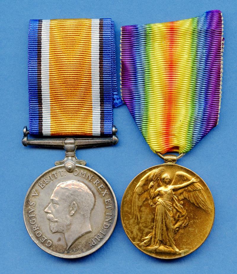 WW1 British War & Victory Medals Pair to Pte Charles J Kerr, Coldstream Guards