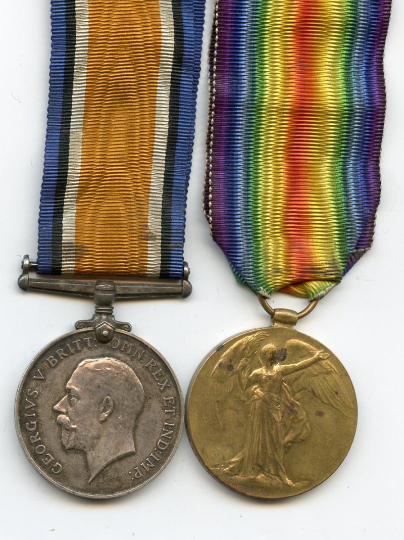 WW1 British War & Victory Medals Pair to Sapper Robert F McKenzie , Royal Engineers