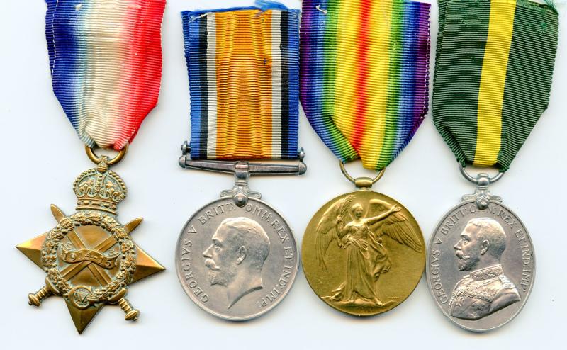 1914 -15 Trio Trio & Territorial Force Efficiency Medal Group To  Sjt A Parsons, Home Counties Kent  Royal Garrison Artillery