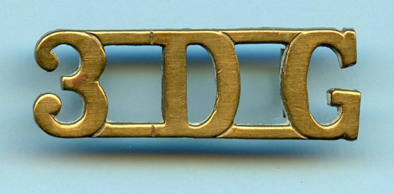 The 3rd (Prince of Wales's) Dragoon Guards Brass Shoulder Title Badge