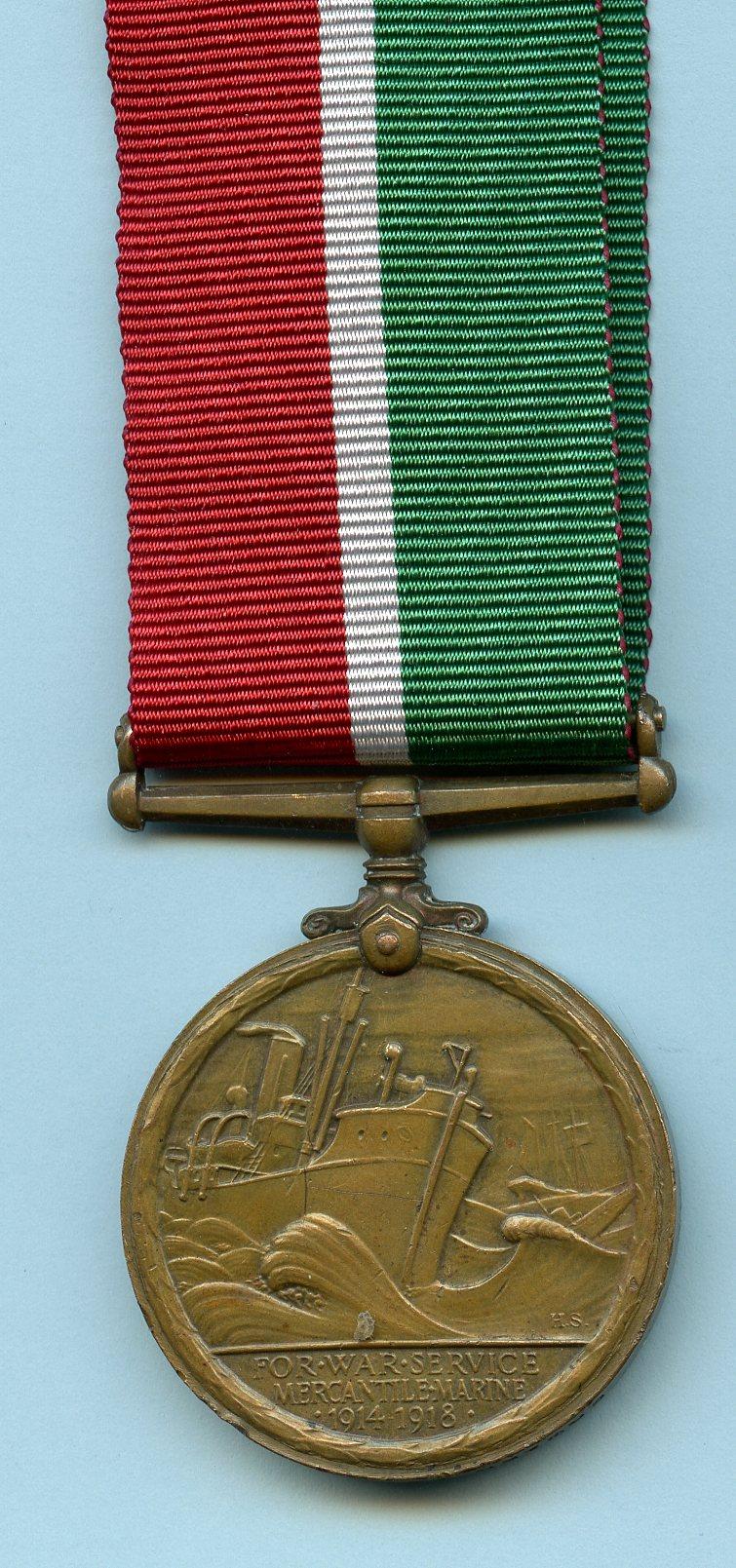 Mercantile Marine War Medal 1914-18 To Edward Parsons