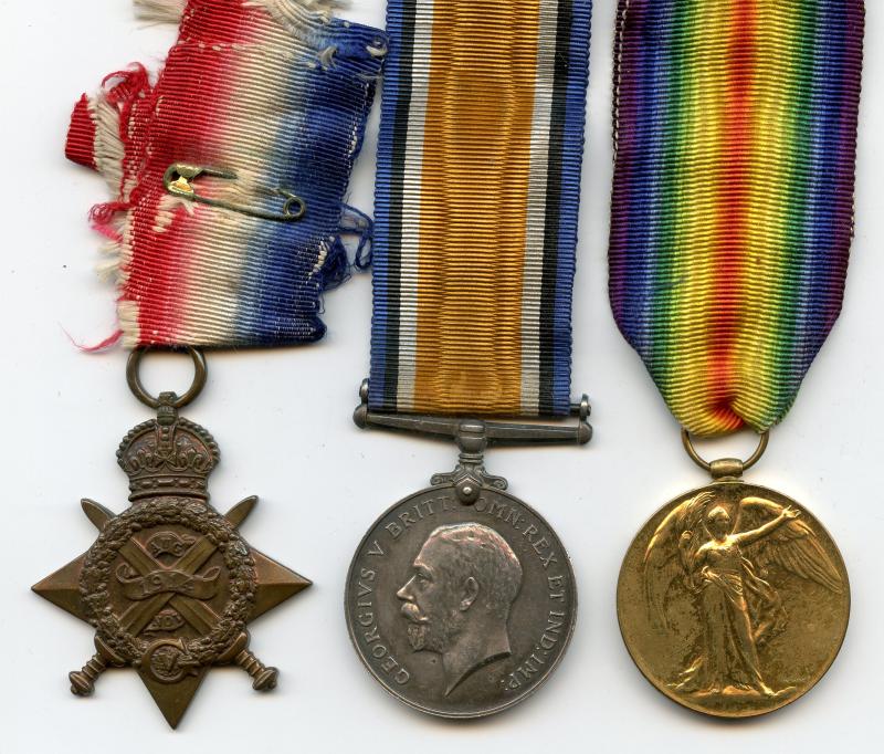 1914 Mons Trio World War One Medals To Pte Harold Longley, No 1 Indian ( Lahore ) Ammunition Park  Army Service Corps