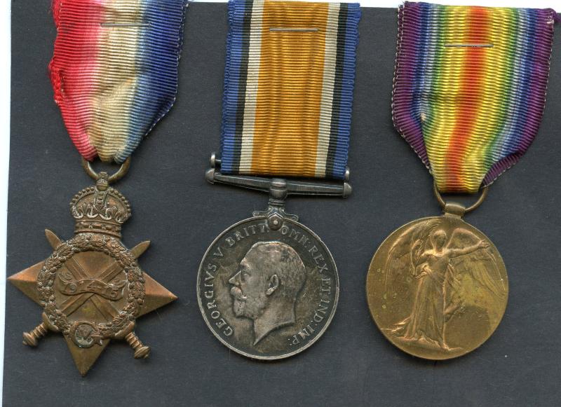 1914-15 Trio World War One Medals To Pte John Galbraith, 5th Battalion Royal Scots Fusiliers