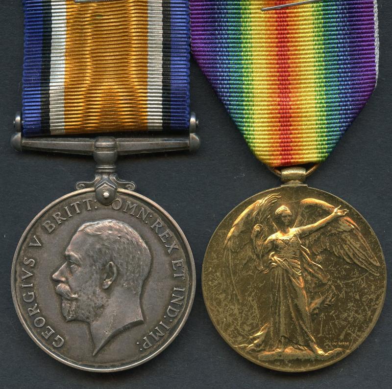 WW1 British War & Victory Medals Pair to  Pte George McKercher, Scottish Rifles ( Cameronians)