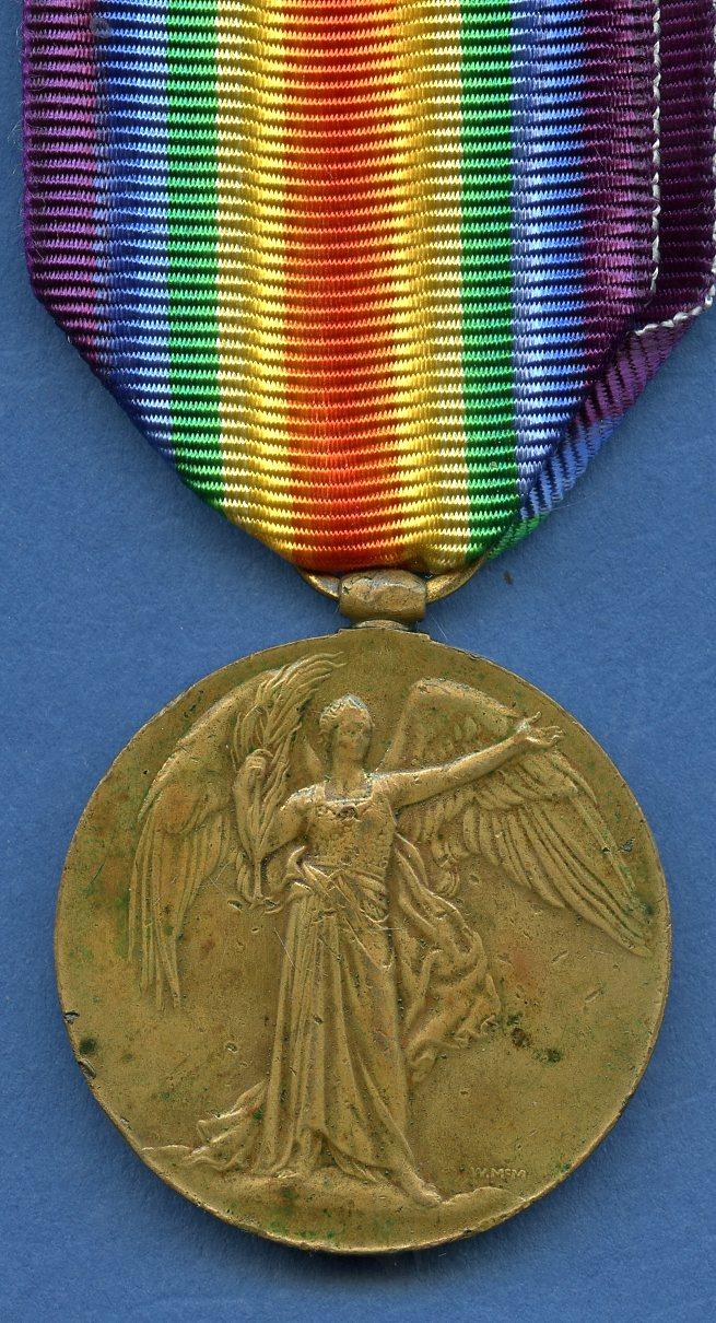 Victory Medal 1914-1919 To Pte John Salley , Royal Scots Fusiliers ( Prisoner of War)