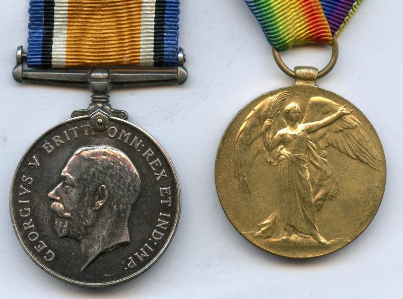 WW1 British War & Victory Medals Pair to William G Rabley, Middlesex Regiment