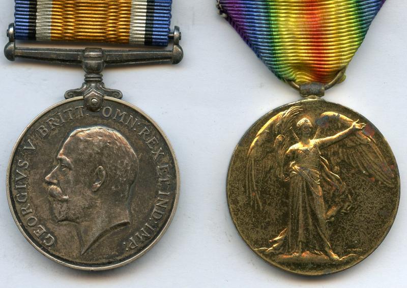 WW1 British War & Victory Medals Pair to Pte Frank Evans, Rifle Brigade